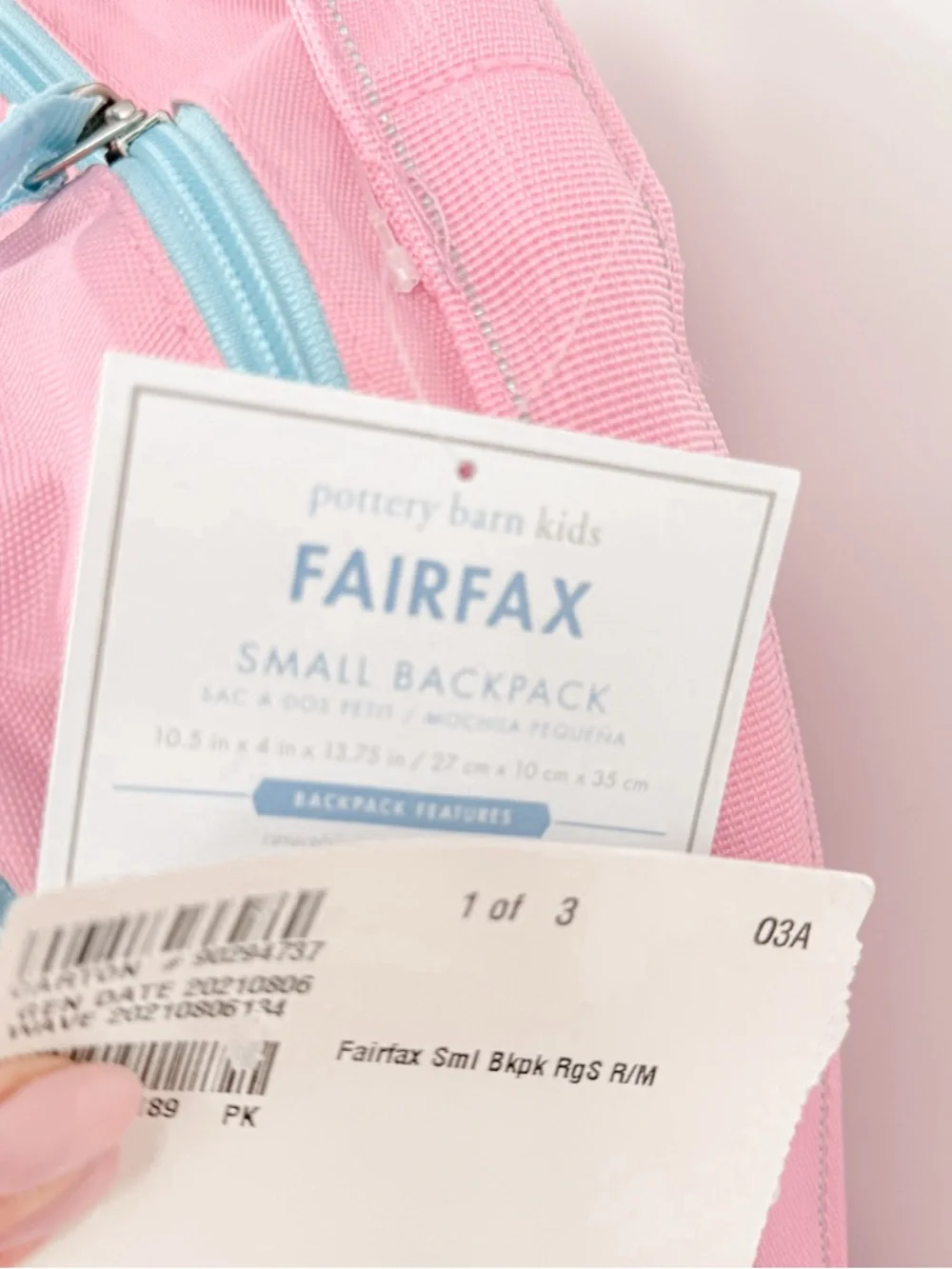 Pottery Barn Kids Pastel Stripe Backpack - Pink, Lavender & Mint